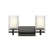 Z-Lite Grayson Vanity, 2-Light, 16 In.W x 5.75 In.L x 8.5 In.H, Matte Black/Clear + Etched Opal 1949-2V-MB - alternate 8